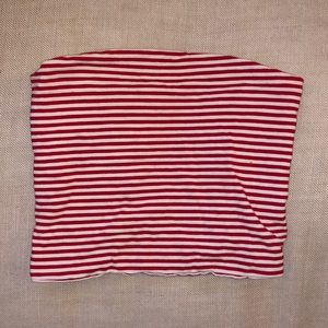 red and white striped tube top